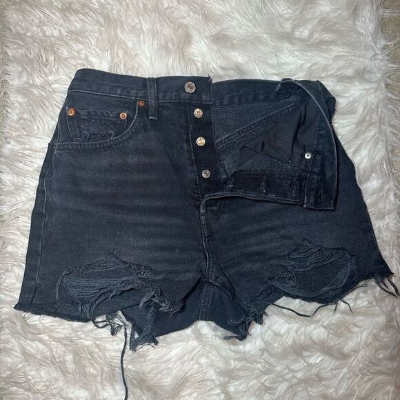 RE/DONE 50s Cutoff High Waist Denim Shorts - Picture 5 of 7